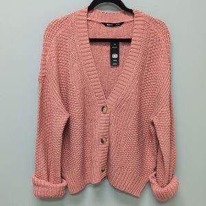 Pink Chunky Knit Cardigan